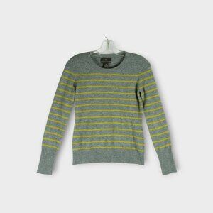 Fenn Wright Manson 100% Cashmere Sweater Size XS Grey Yellow Stripe